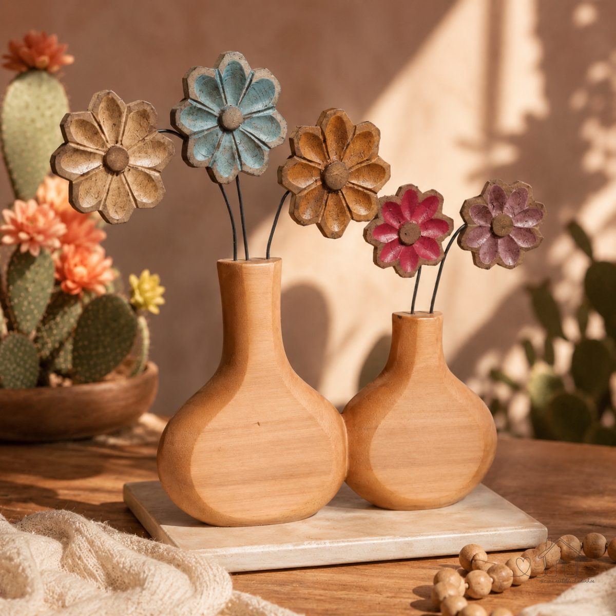 Flores em Madeira - Artesanal