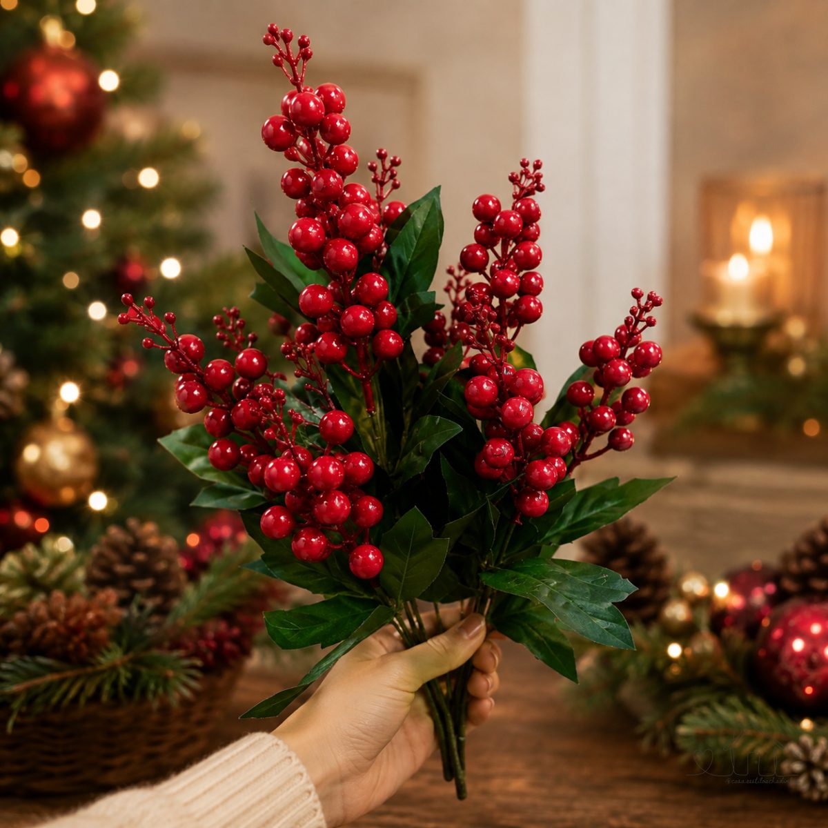 Buquê com 10 Azevinho para Decoração de Natal