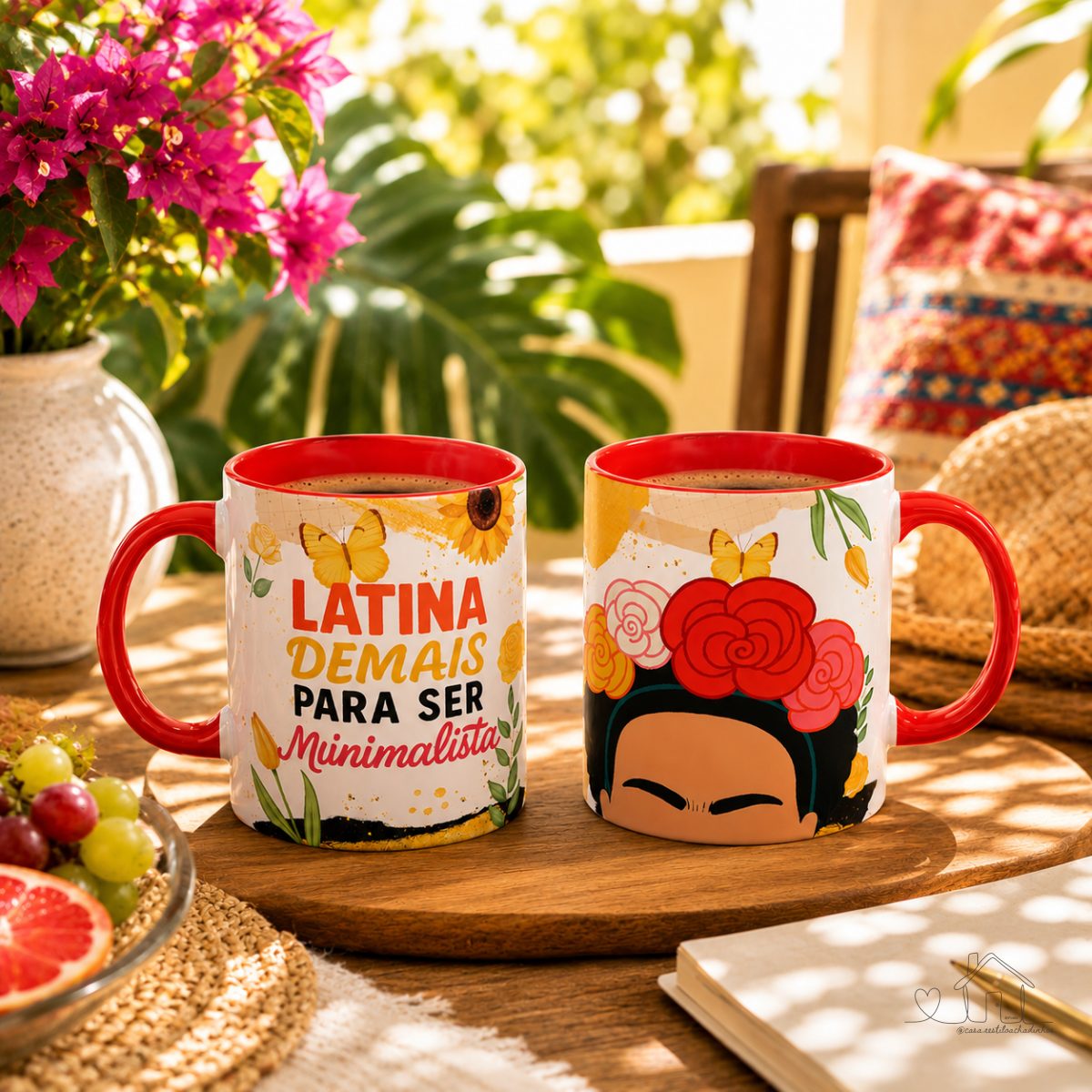 Caneca Frida Kahlo | Latina Demais para Ser Minimalista | 325ml