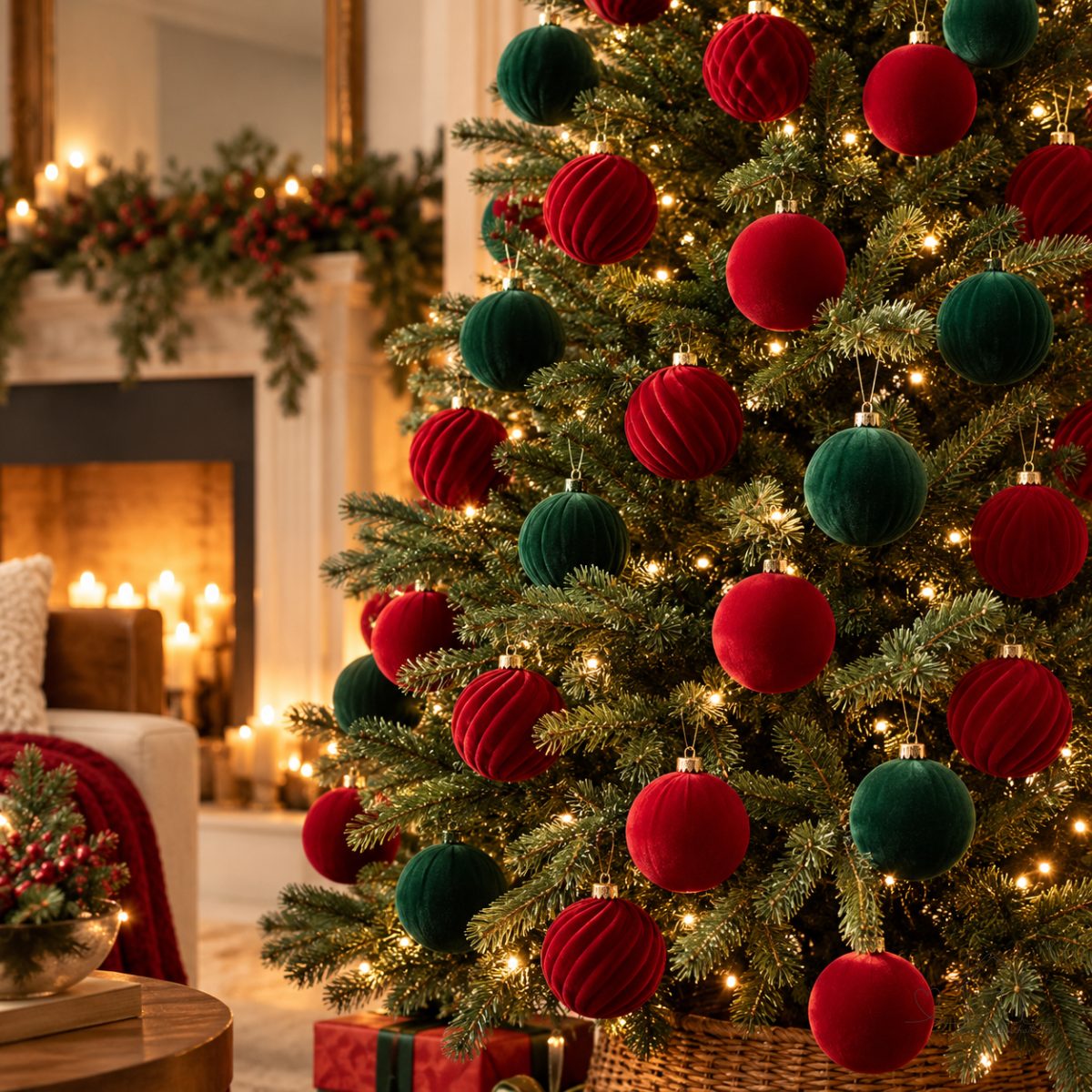 12 Pçs Bolas De Veludo De Natal Decoração Da Árvore Vinho Vermelho Decorações Para Z6M3