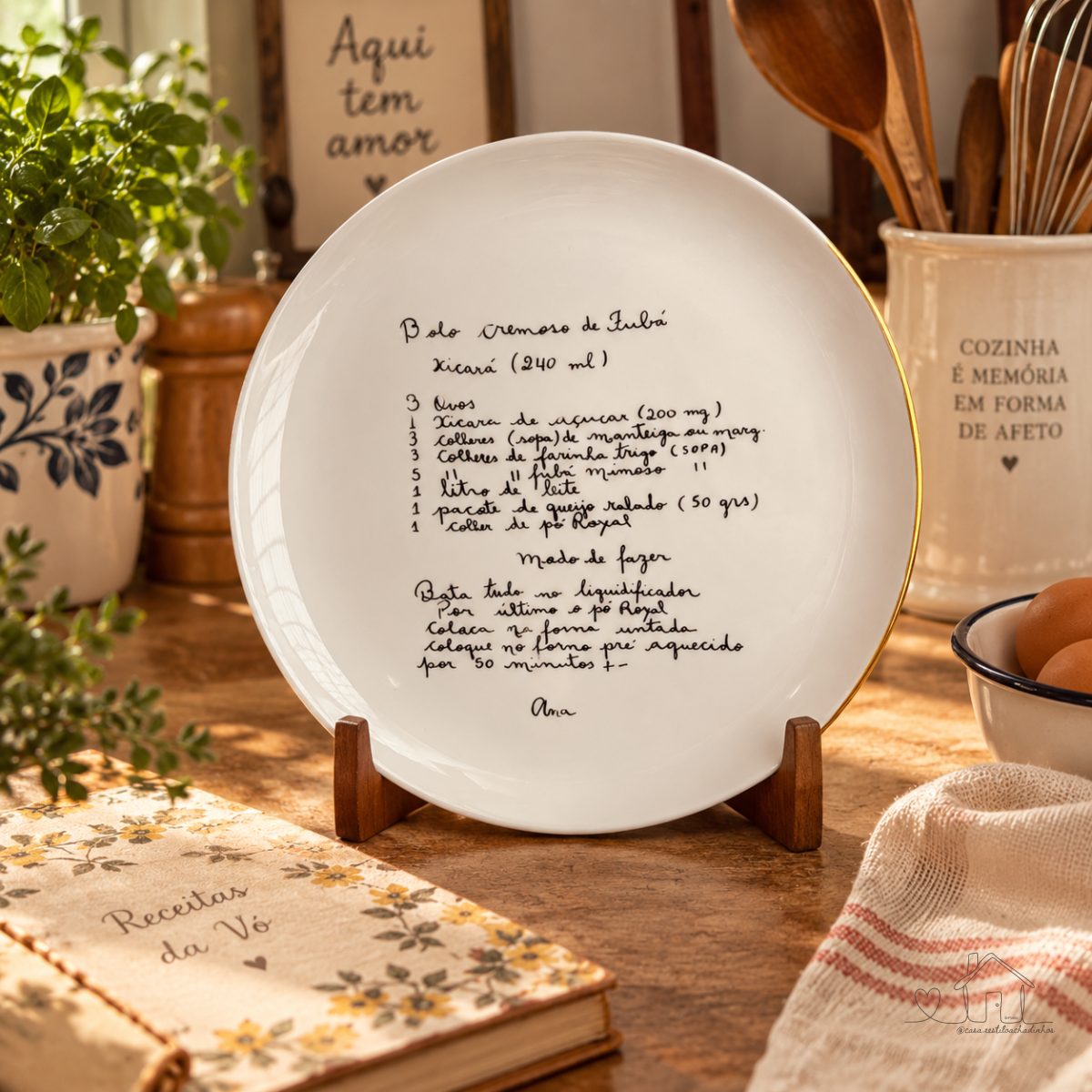 Presente Prato Receita de Vó - Letra Original - Receita de Família