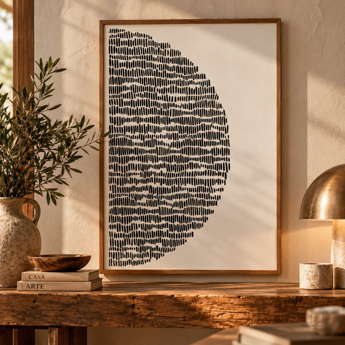 Quadro Decorativo Grande 41x61x3.5cm Moldura Caixa Sol Mosaico Direito