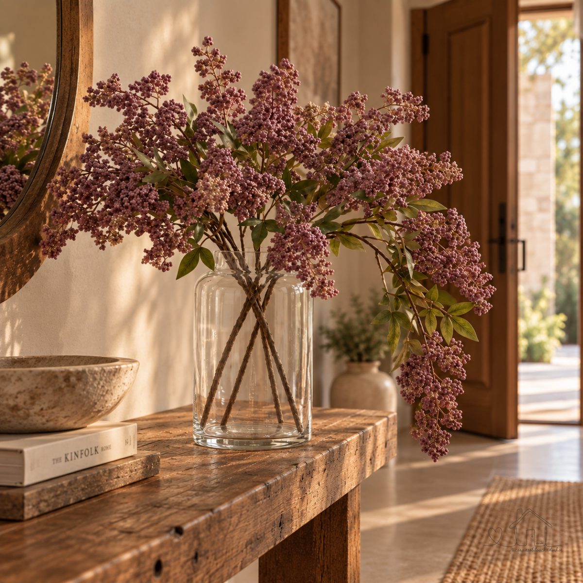 Ramo De Baga Artificial Nandina  , Flor De Sophora De Plástico Realista Falsa