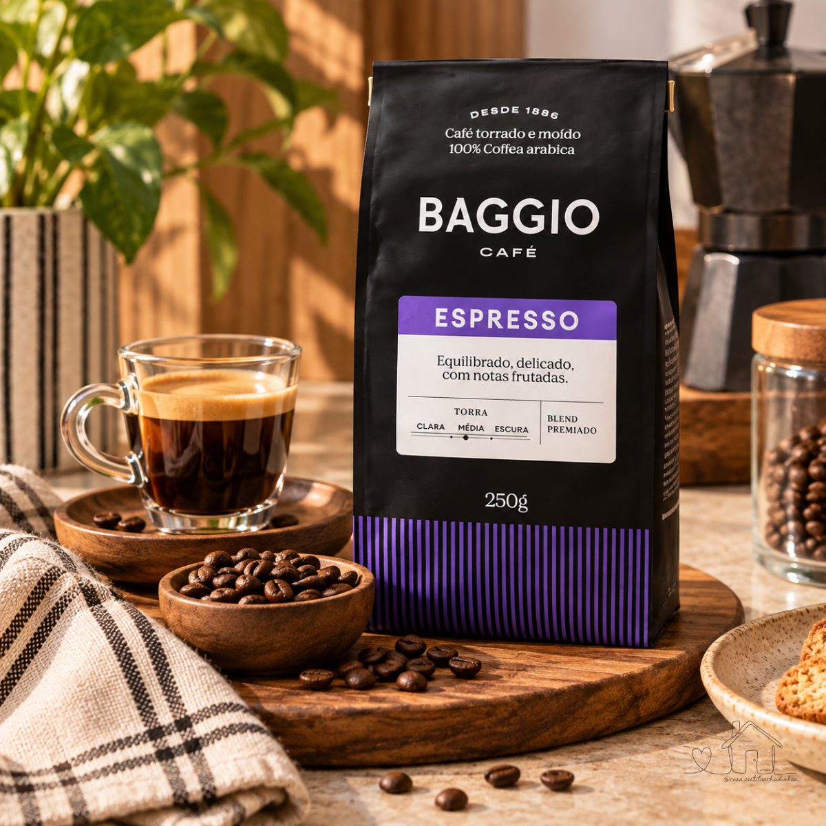 Baggio Café - Café Torrado e Moído - Blend Premiado - Espresso 250g