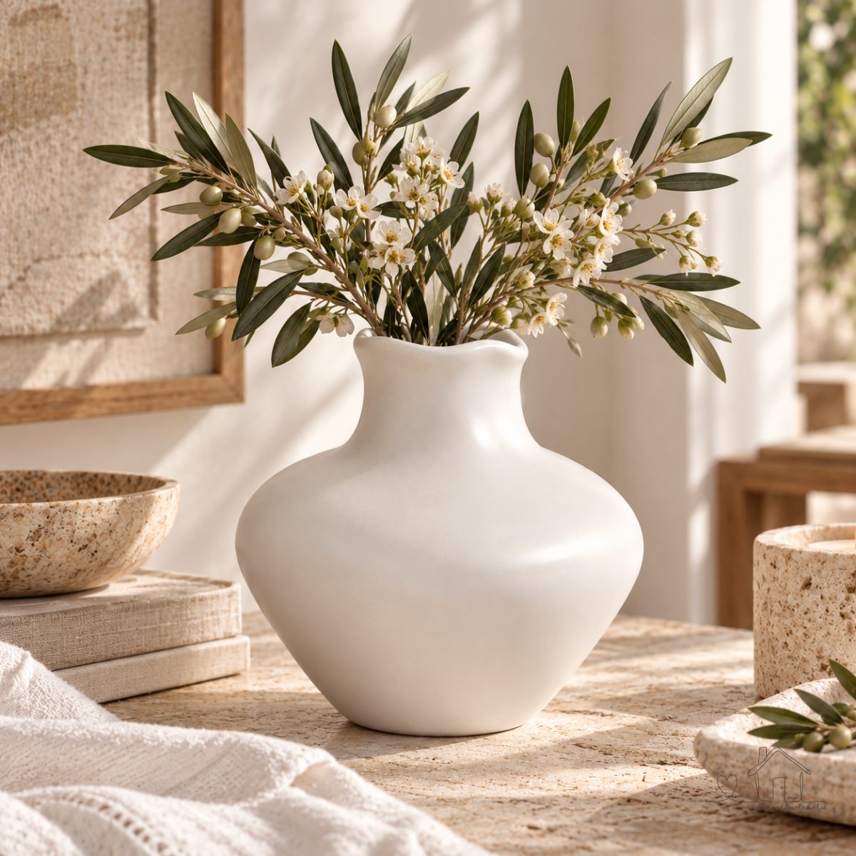 Vaso Decorativo Movimento 19x18cmCerâmica Organica Fosco Acetinado