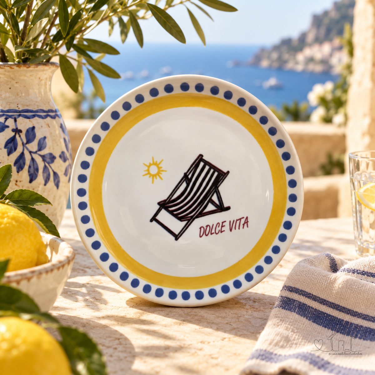 Prato de Sobremesa Decorativo Buon Appetito em Cerâmica - Decoração de Parede, Porta-Joias, Pires...