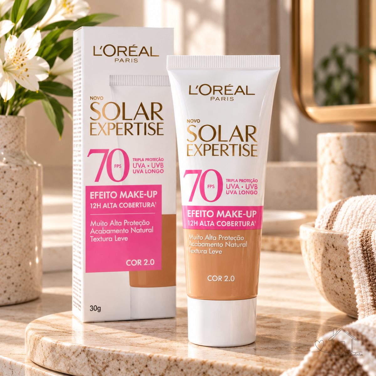 Protetor Solar Facial com Cor FPS 70 Alta Cobertura - L'Oréal Paris Solar Expertise Efeito Make Up 30g