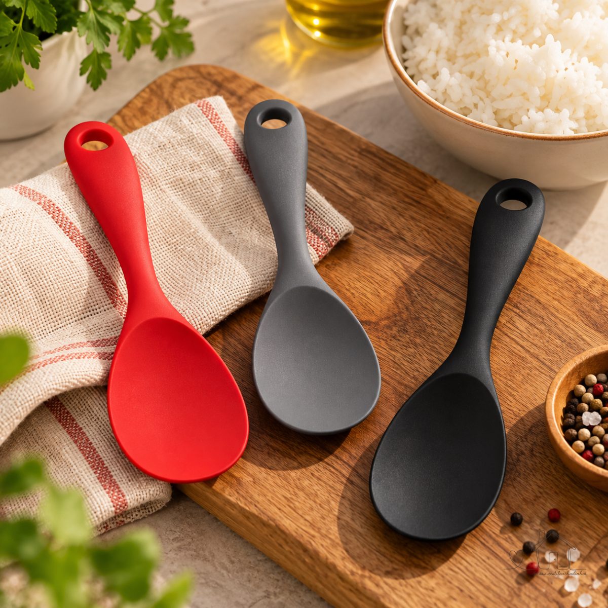 Colher Multiuso Cabo Curto Silicone To Cook Antiaderente Alta Durabilidade 20cm Wellmix