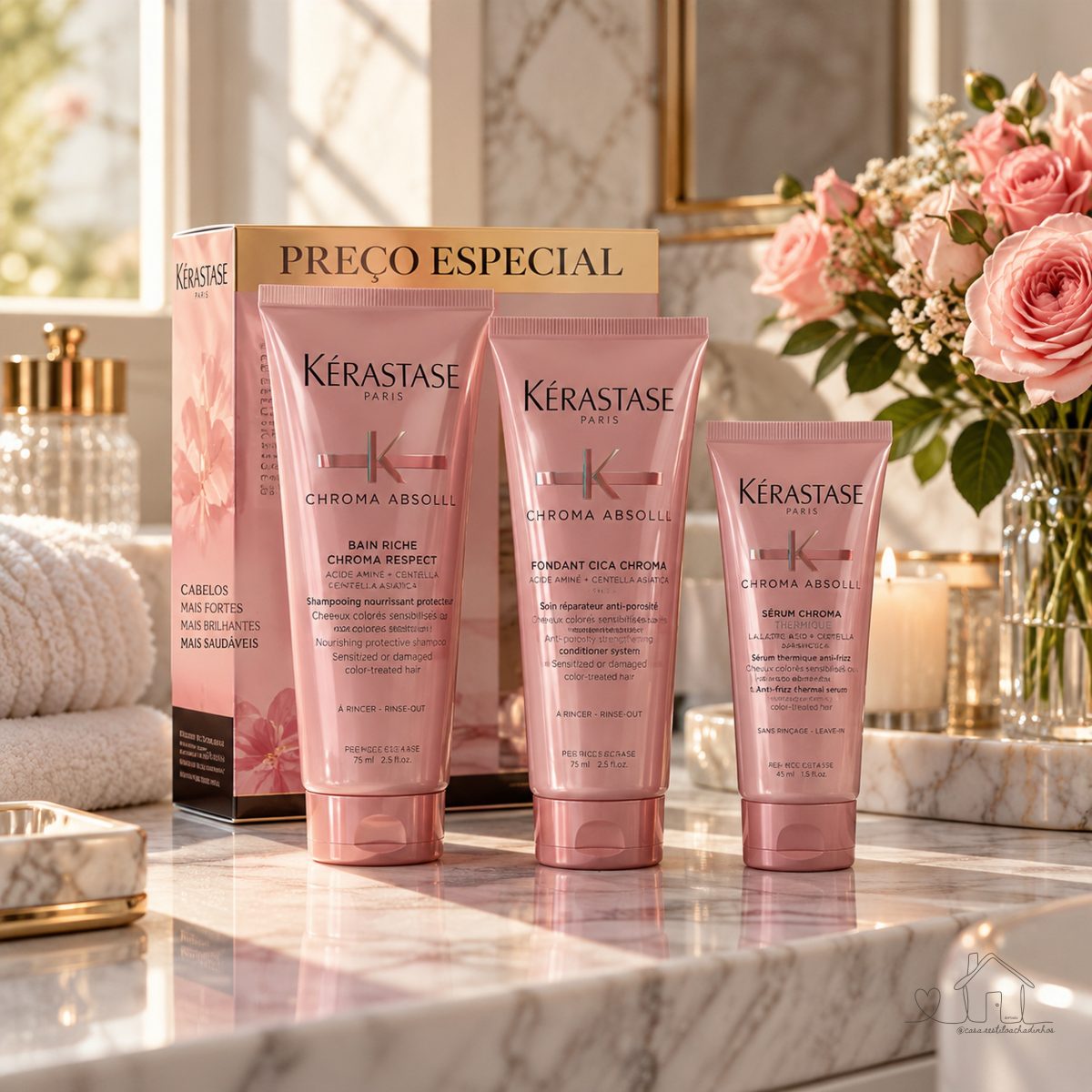 Kit Nutri Rose Shampoo 250ml + Cond 125ml + Leave-in 30ml
