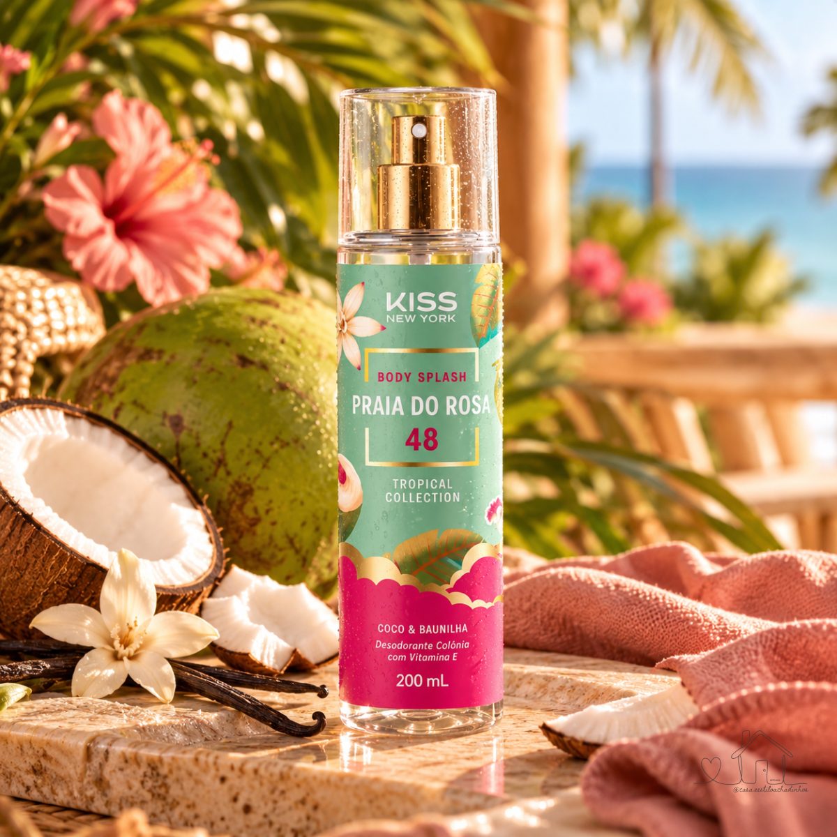 Body Splash Coco & Baunilha Praia do Rosa 48 Kiss Ny 200ml