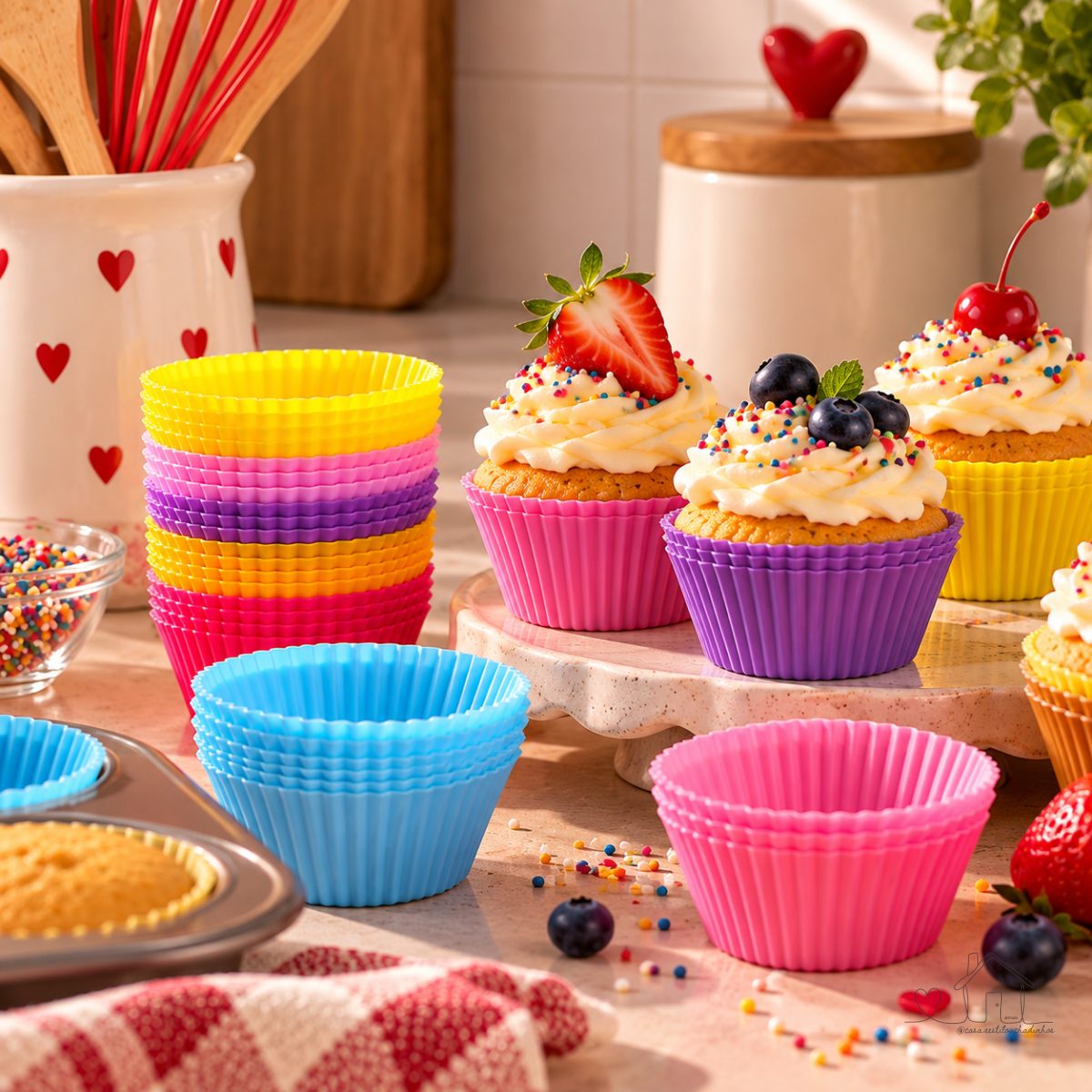 Formas de Silicone Redonda para Cupcake de 7 cm