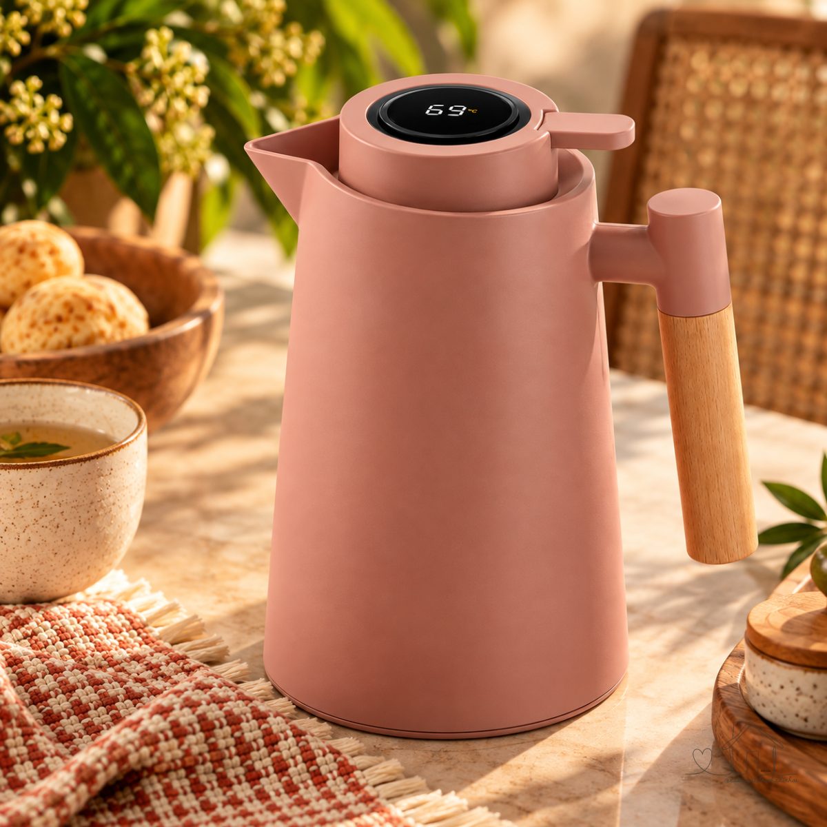 Garrafa Térmica Inox 1L com Display LED para Chá e Café
