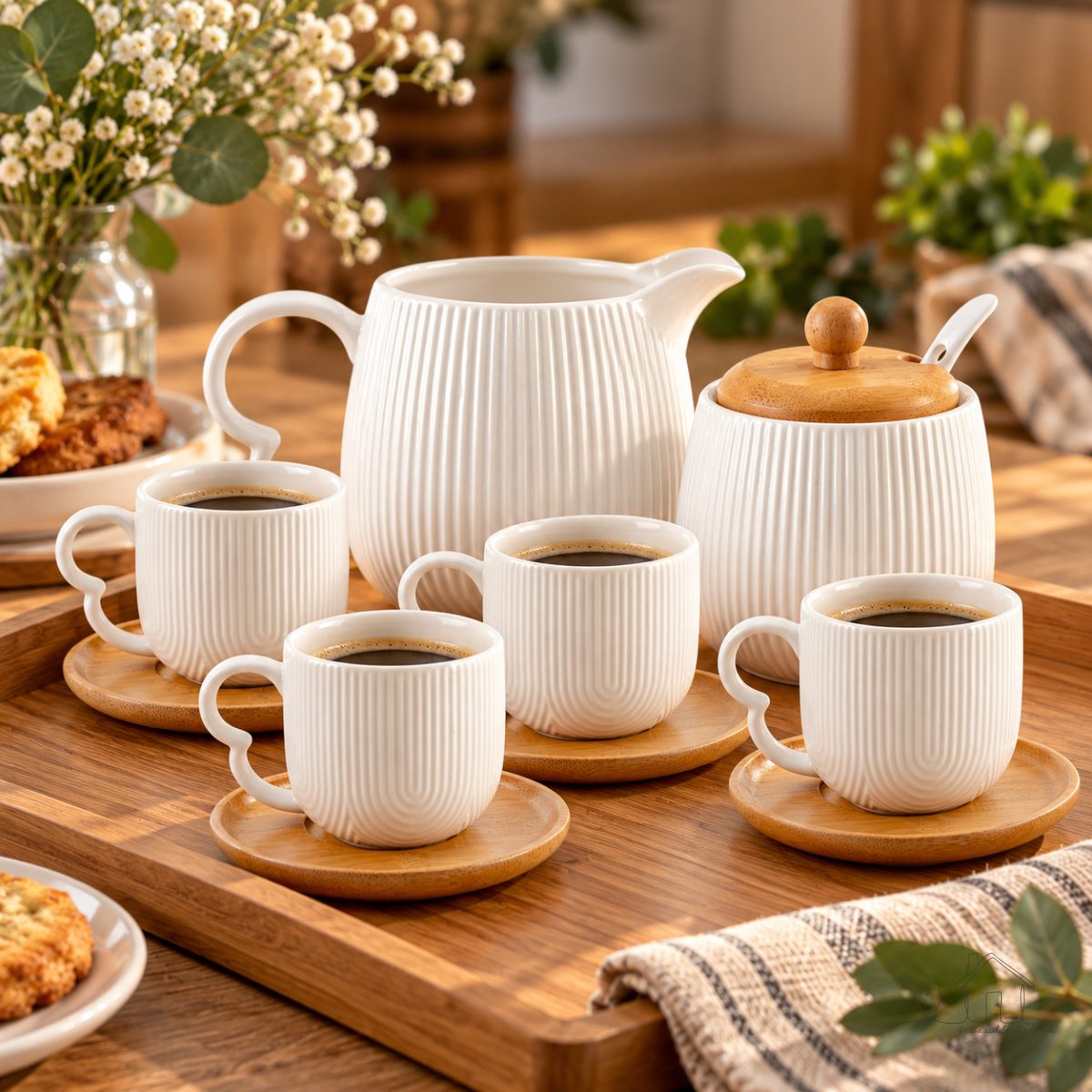 Cantinho do Café Oasis Conjunto de Ceramica e Bambu Hauskraft