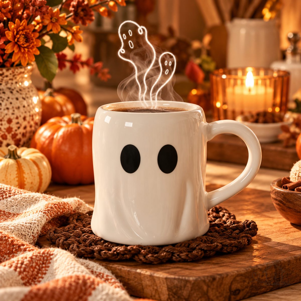 Caneca fantasma halloween fantasminha 300ml de porcelana