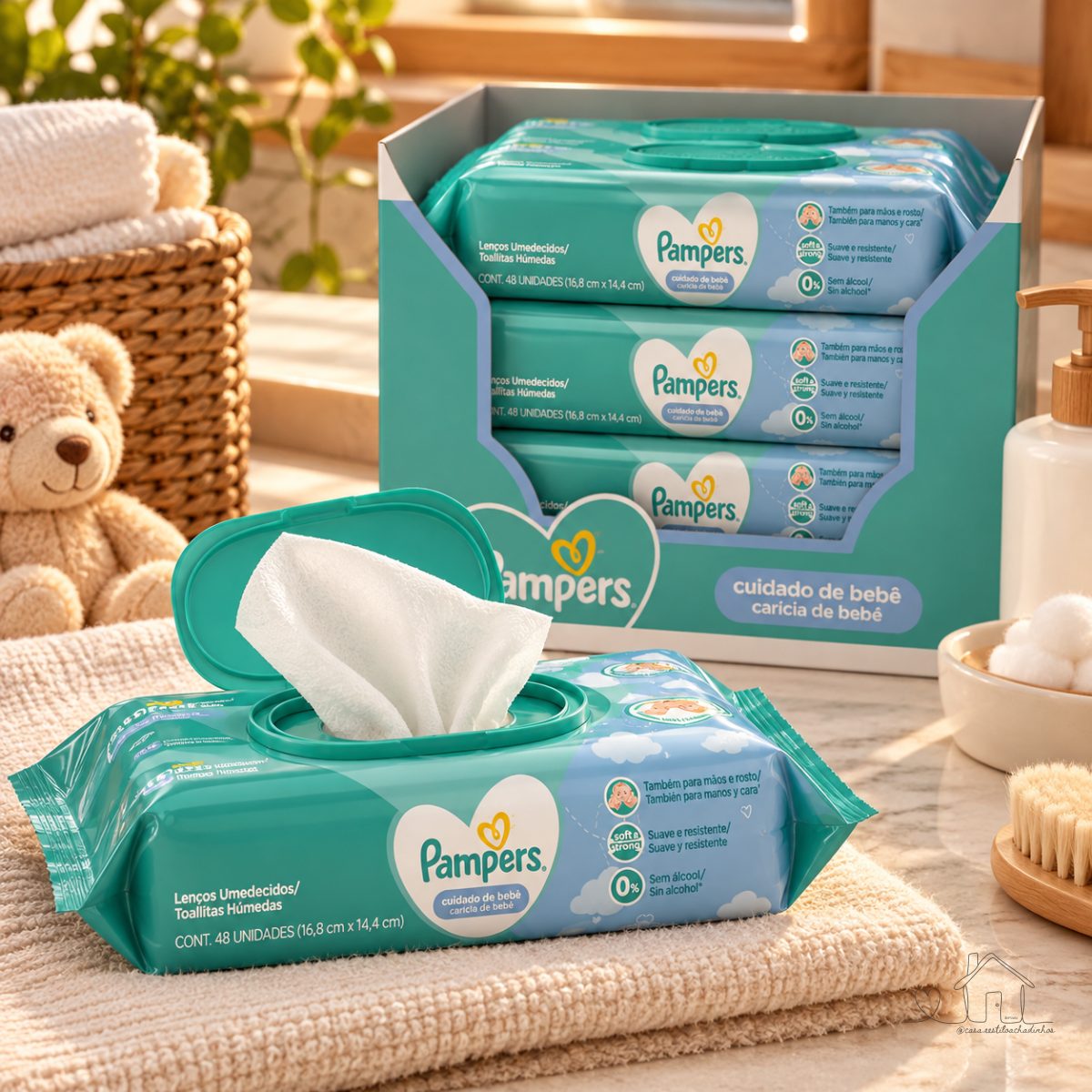Lenços Umedecidos Pampers Carícia de Bebê 576 unidades
